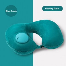 2025 신형 휴대용 에어베개 여행용 목 보호 베개 압축식 U자형 수납 목베개, green