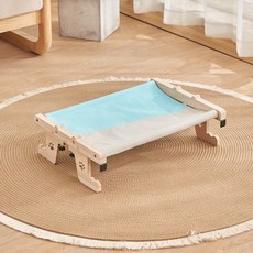 寵物吊床 貓掛床 貓吊床 寵物床 貓咪吊床 可懸掛可落地貓床 貓跳台 免鑽牆貓咪床邊吊床 寵物用品, 1個, 魔術貼款灰藍【可掛可放】, 灰藍