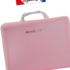 모닝글로리 마이비즈 손잡이 지퍼 클리어 화일 핑크 OC_0405TS
