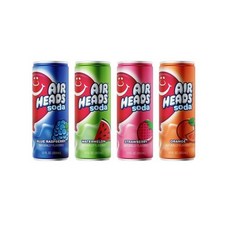 Airheads Soda 4 Pack – Blue Raspberry Orange Watermelon & Strawberry Flavored Soft Drinks – Fru, 355ml