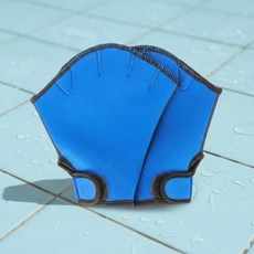 네오프렌 수영 훈련 장갑 웨빙 처리된 피트니스 방수 다이빙용 조절 손목 스트랩, 6. Size L Blue