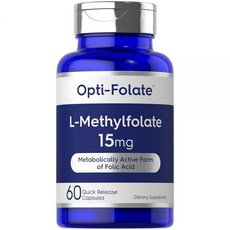 Carlyle Opti-Folate L 메틸엽산 15mg | 60캡슐 | 최대 효능 | 최적화 및 활성화 | GMO 프리 글루텐 프리 | 메틸 엽산 5-MTHF |, 1개
