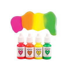 時代中西畫材 美國 ArtResin 愛心牌 環氧樹脂專用色母套組, 螢光色系, 1個