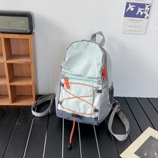 熱銷 戶外 雙肩包 男撞色登山包野餐復古書包輕便旅行包輕薄徒步小背包女, 綠色