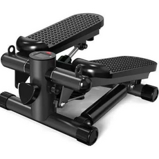 [저소음/야간운동OK] 듀얼유압 스텝퍼 가정용 계단오르기 홈트 다이어트 운동기구 초보자 LED 카운터 보폭조절 120kg 하중, 블랙