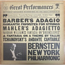 중고LP) Romantic Favorites For Strings - 바버/본 윌리암스/차이코프스크 (번스타인 지휘) 자켓EX/음반EX