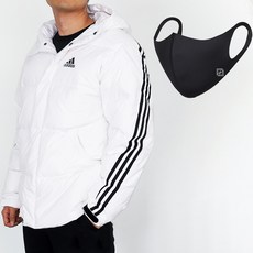 adidas 愛迪達 3ST加厚羽絨外套 H20755+時尚素面口罩