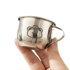 兒童卡通不鏽鋼杯 帶手柄 304迷你杯, 304材質 80毫升, 1個