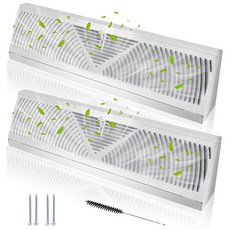 2개의 18인치 흰색 베이스보드 레지스터(덕트 개구부 크기) 가정용 바닥 벽 통풍구 커버용 에어 디퓨저