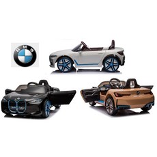 原廠授權寶馬BMW i4 電動車 兒童乘坐電動車 遙控電動車 童車 皮椅 兒童超跑 生日禮物, 1個