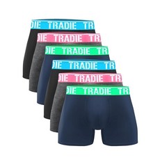 TRADIE 남성용 6팩 면/엘라스테인 핏 복서 브리프 버스트 팩 XL