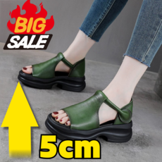 플랫폼 웨지 오픈 토 샌들 여성 키높이 통굽 샌들 발편한 샌들 피로완화