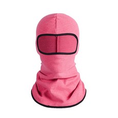 騎行保暖面罩頭套：加厚抓絨防寒防風圍脖，機車自行車重機安全帽適用，外送員保暖頭巾, 無網保暖-玫紅, 玫紅