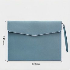 HERON 자석 잠금 가죽 핸드형 A4 대용량 파일백 비즈니스 회의용 사무 자료집 시험지 수납 고급 서류가방, 1개, 블루 1개, 블루