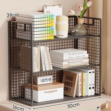 창틀 선반 3단 소형 책상 수납장 그리드, D. 3단 소형 - 검정색 프레임 메쉬 스타일, D. 3단 소형 - 검정색 프레임 메쉬 스타일