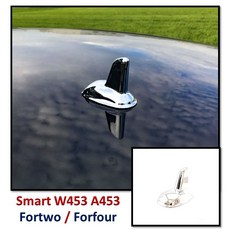 圓夢工廠 Smart W453 A453 Fortwo Forfour 2014 24 鍍鉻銀 後視鏡蓋 後照鏡蓋, 1個, 鍍鉻銀鯊魚鰭飾貼