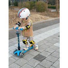 마이크로킥보드 헬멧 V3 코리아 에디션+스쿠터 벨+LED 라이트 세트, 블랙 M, 로켓(벨)+레드(라이트)