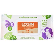 洛格 除臭益菌護理濕巾 貓用濕紙巾 無酒精抑菌清潔除臭保濕, 1個, 貓用-紫(1入/50抽)