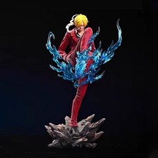 海賊王 世順屋 NY山治 POP比例雙色噁魔風腳西服手辦模型擺件週邊, 1個, 魔神風腳山治（紅色約24cm）