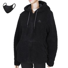 adidas 愛迪達 W SI BOA FZHD L/S絨毛連帽外套+鳥嘴型口罩