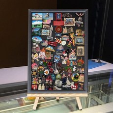 카페 매장 효율적 가격표시판 자석칠판 메모보드 벽걸이 탁상용, 대형 40x60cm 블랙 스탠드 포함