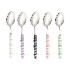 BLOWFISHFUGU 진주 스푼 포크 세트 도자기 손잡이304스텐 스푼포크세트, 10개