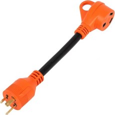 30Amp RV 전기 어댑터 NEMA L5-30P 남성에서 TT-30R 여성 리셉터클 전원 어댑터그립 핸들 포함 10/3 STW 내구성 ETL 목록 13.58인치, 30Amp RV 전기 어댑터 NEMA L5-30P 남성