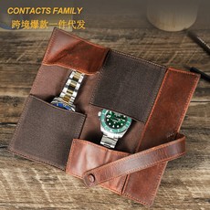 CONTACTS FAMILY 復古瘋馬皮兩位裝手錶收納包
