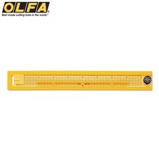 日本OLFA壓克力切割尺安全直尺組176B(不傷桌面;左撇子左手亦可 最大A3)裁切器裁切靠板直線切割工具切割板, 1個, 黃色