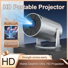XBJ 4K 안드로이드 11 휴대용 프로젝터 BT5.0 Wifi6 가정용 시네마 야외 LED, 03 EU 플러그, 02 Silver-grey