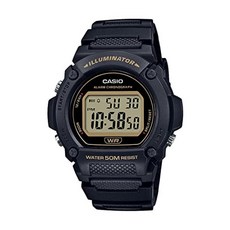 Casio W219H 시리즈 | 디지털 시계 | 조명기 | 그린 | 50M WR | 1/100 SEC 스톱워치 | LED 백라이트 | 일일 알람 | 자동 캘린더 | 일반 시간