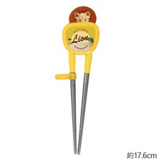 韓國 Lilfant 國家地理兒童學習餐具組，304不鏽鋼學習筷湯匙叉子，輔助筷學習碗杯子飯匙保溫水壺, 1個, 學習筷 獅子