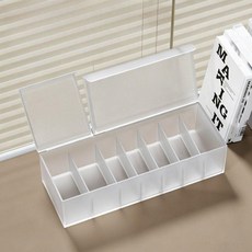 뉴심플몰 포카 수납 트레이딩카드보관함 서랍형 포카 수집카드 대용량 투명 정리상자, 흰색 보관함(칸막이 6개 700장)