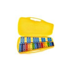 명창 공명실로폰27판(황색)박스형 무지개 칼라음판 [실.채포함], 1개, 황색, 27판