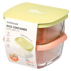 락앤락 바로한끼 밥용기 Lite 410ml 2종 세트, 혼합색상, 1개