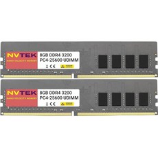NVTEK 16GB (1X16GB) DDR4 3200MHZ PC4-25600 UDIMM 2Rx8 1.2V CL22 288핀 Non-ECC 언버퍼드 데스크탑 PC 컴퓨터 메모리, 16GB (2X8GB) DDR4 3200MHZ UDIM