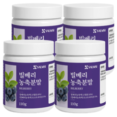 오스트리아산 빌베리 농축 분말 가루 파우더, 4개, 110g