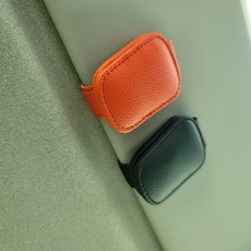 에보카 차량용 선바이저 가죽 선글라스 클립 1+1 2개, 블랙+레드, 1세트