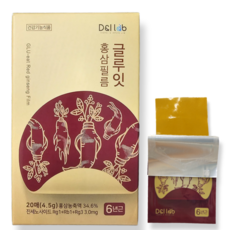 홍삼필름 글루잇 여성 남성 기억력 면역력 혈행개선 6년근 국산 진세노사이드, 1박스, 20회분