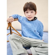 매장정품 빈폴 키즈 BEANPOLE KIDS 면 케이블 풀오버 니트 - 스카이 블루 202885