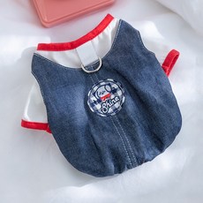 春夏季寵物狗狗經典港風牛仔吊帶裙，適合泰迪、比熊等小型犬, 彌雅白足球,S（建議體重1.2.5-2.5公斤）, 1個