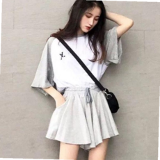 여성여름치마바지 여자 치마 바지 반팔 츄리닝 미니 스커트 상하 세트