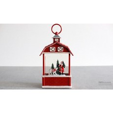 CH1806825 빨간색 집모양 램프 디자인 워터볼 오르골 크리스마스, 산타