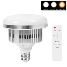 85W LED 사진 조명 전구 E27 기본 램프 원격 제어 디밍이 가능한 일광 스튜디오 소프트박스, 1pcs, 1) 1pcs