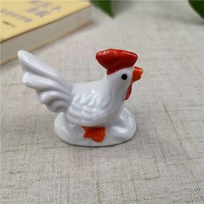 귀여운 닭 모양 세라믹 수저받침 4개 1세트 테이블 소품, A