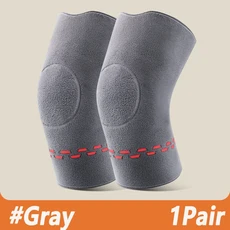 1쌍 가을 & 겨울용 따뜻한 무릎 보호대 - 양면 벨벳 두꺼운 플리스로 노인의 차가운 다리 방한 슬리브, 02 M, 03 Gray-1Pair