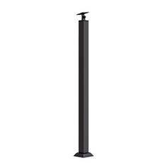 계단손잡이 난간 안전바 안전난간대 핸드레일 복도, 사각관 기둥 85cm 높이 4cm 직경 블랙, 1개