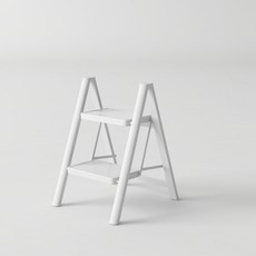 [리퍼] 가정용 접이식 사다리 A11 2단 KLA-3944 세차 청소 인테리어 발판 스툴, 화이트