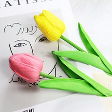 원밀스토어 튤립꽃 조화 화병조화, 핑크