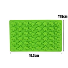 GUMMY MOLD DROPPER가있는 실리콘 초콜릿 DIY 및 몰드 공룡/곰/하트 미니, long green